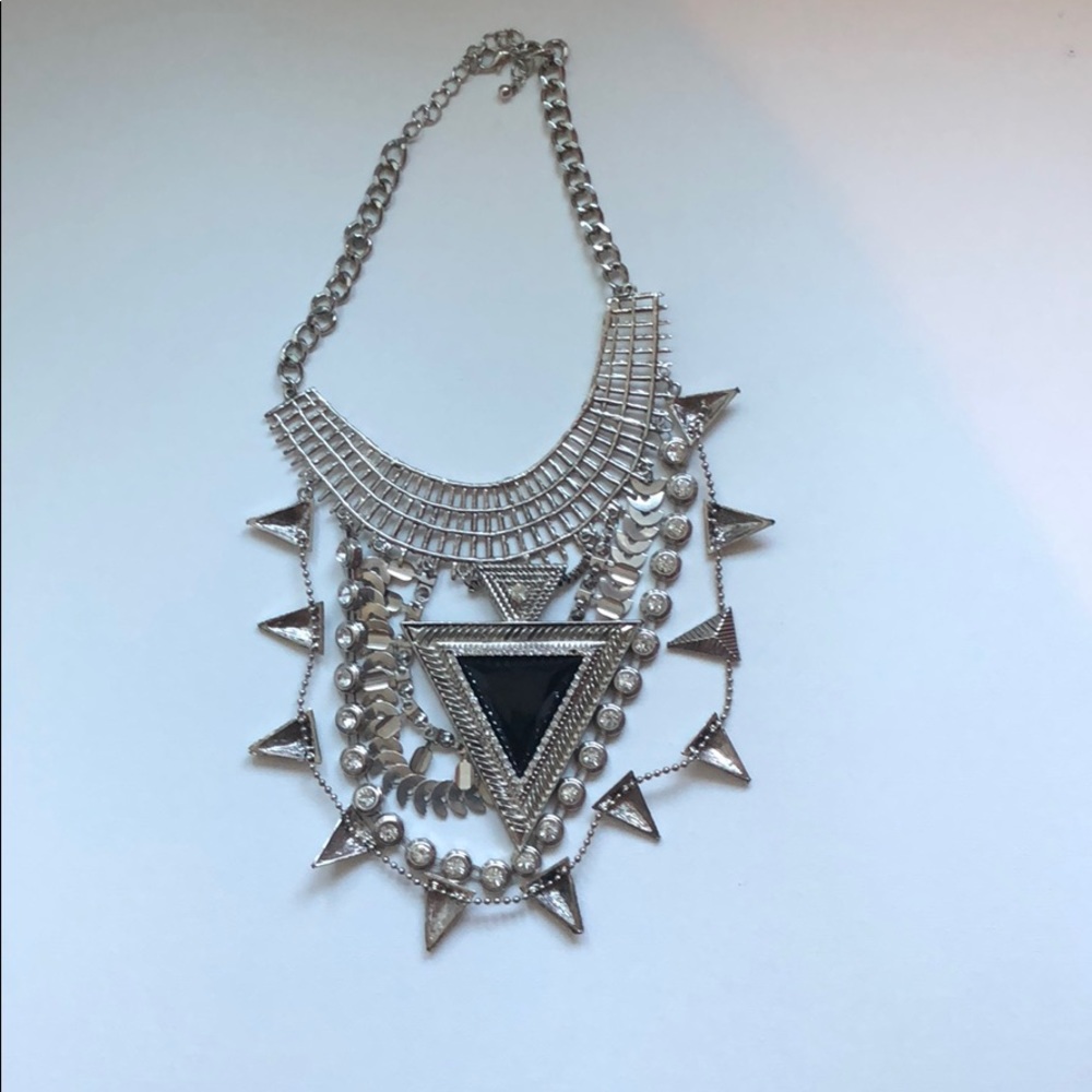 Silver statement necklace